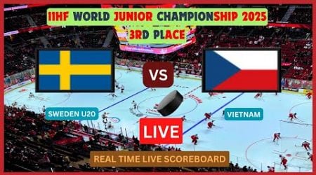 Sweden Vs Czech Republic LIVE Score UPDATE 2025 World Junior Ice Hockey Championship U20 3Rd Place