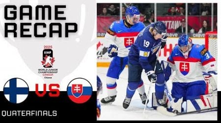 FINLAND vs SLOVAKIA QUARTERFINALS HIGHLIGHTS | 2025 IIHF World Junior Championship