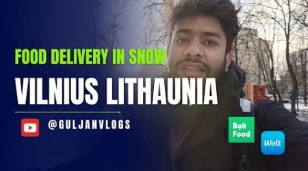 Food delivery in snow | bolt food delivery in vilnius Lithuania | winter earnings from wolt