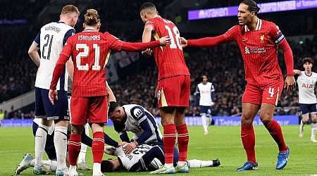 Worrying scenes as Liverpool v Tottenham paused following serious injury to Spurs player Rodrigo Bentancur