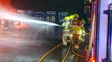 Blaze engulfs trucks at Sarsfield Industrial Estate