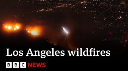 LIVE: Los Angeles wildfires approach Hollywood sign, with Sunset Boulevard in ruins | BBC News