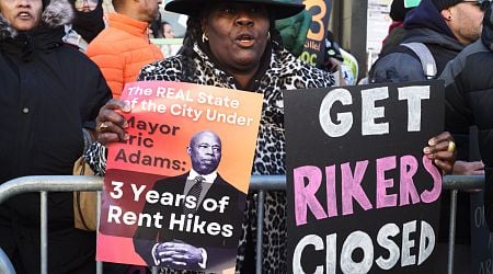 PHOTOS: Mayor Adams faces protestors in Harlem at State of the City Address