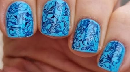 Blue Marble Nails | Pool Water Inspired Nail Art Design - New Nail Ideas 2025