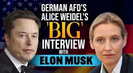 Musk Interview LIVE: Elon Musk-Alice Weidel Interview on X | Germany Election News | European Union