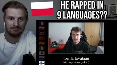 Reaction To POLISH YOUTUBER RAPS IN 9 LANGUAGES!! Graf #hot16challenge2