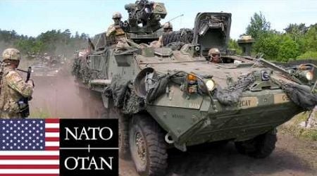 US Army, NATO. Stryker armored vehicles during joint military training in Poland.