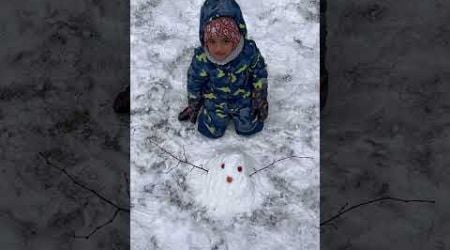 snow man or monster #familytime #family #vilnius #lithuania #snow #europe #funny #explore #shorts