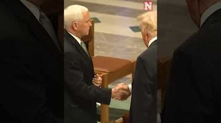 Donald Trump and Mike Pence Shake Hands at Jimmy Carter&#39;s Funeral