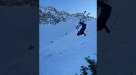 Huge backflip in Switzerland #skiing #snow #switzerland