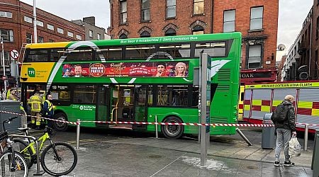 Dublin Bus crashes near City Hall after driver appears to lose control