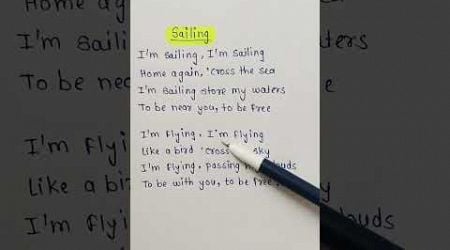 Learn English Through Song&quot;Sailing with Rod Stewart&quot;#shorts#shortsfeed #handwriting #english #lyrics