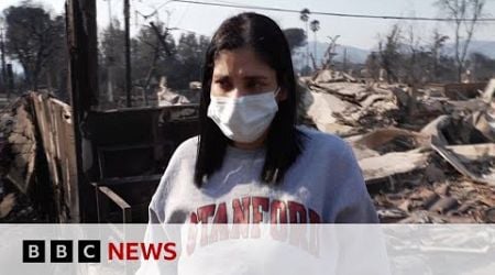 Family describe &#39;terrifying&#39; moment they escaped wildfire in LA | BBC News