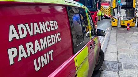 Bus driver rushed to hospital after crashing into pole in Dublin city centre