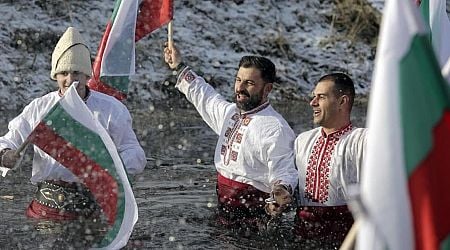 Bulgarians celebrate the feast of Epiphany with a ritual plunge into icy rivers