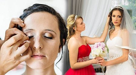 Bride splits opinion after washing off professional make-up minutes before walking down the aisle