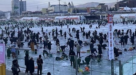 Popular Hwacheon ice fishing festival opens in Gangwon Province