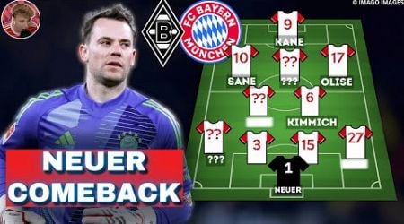 Musiala FEHLT, Neuer ist FIT! So spielt Bayern gegen Gladbach!