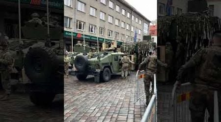 NATO forces arrived to Estonia. M142 Himars. Solders are preparing for parade Independence Day.