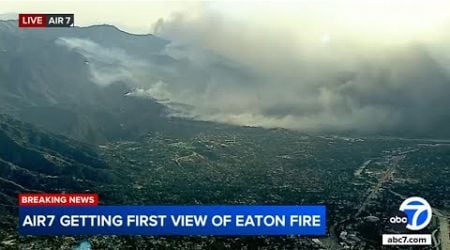 First aerial views of wildfires burning throughout Southern California