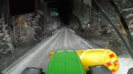 snow plowing in Finland | Johndeere 6215r &amp; amteho.