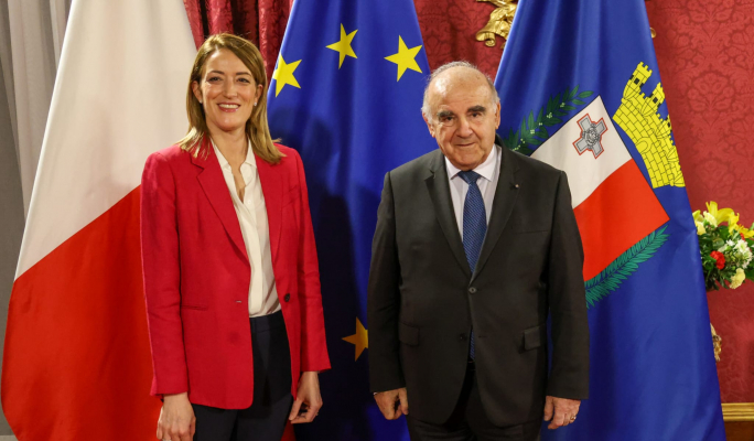  President George Vella meets with EU Parliament President Roberta Metsola 