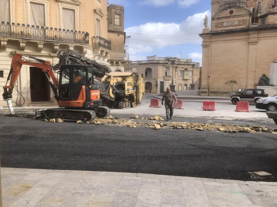 Tarmac near Zurrieq square dug up two days after it is laid