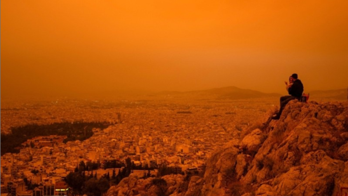 Skies In Greece Take Orange Hue As Dust Storm Envelops The Country; Watch