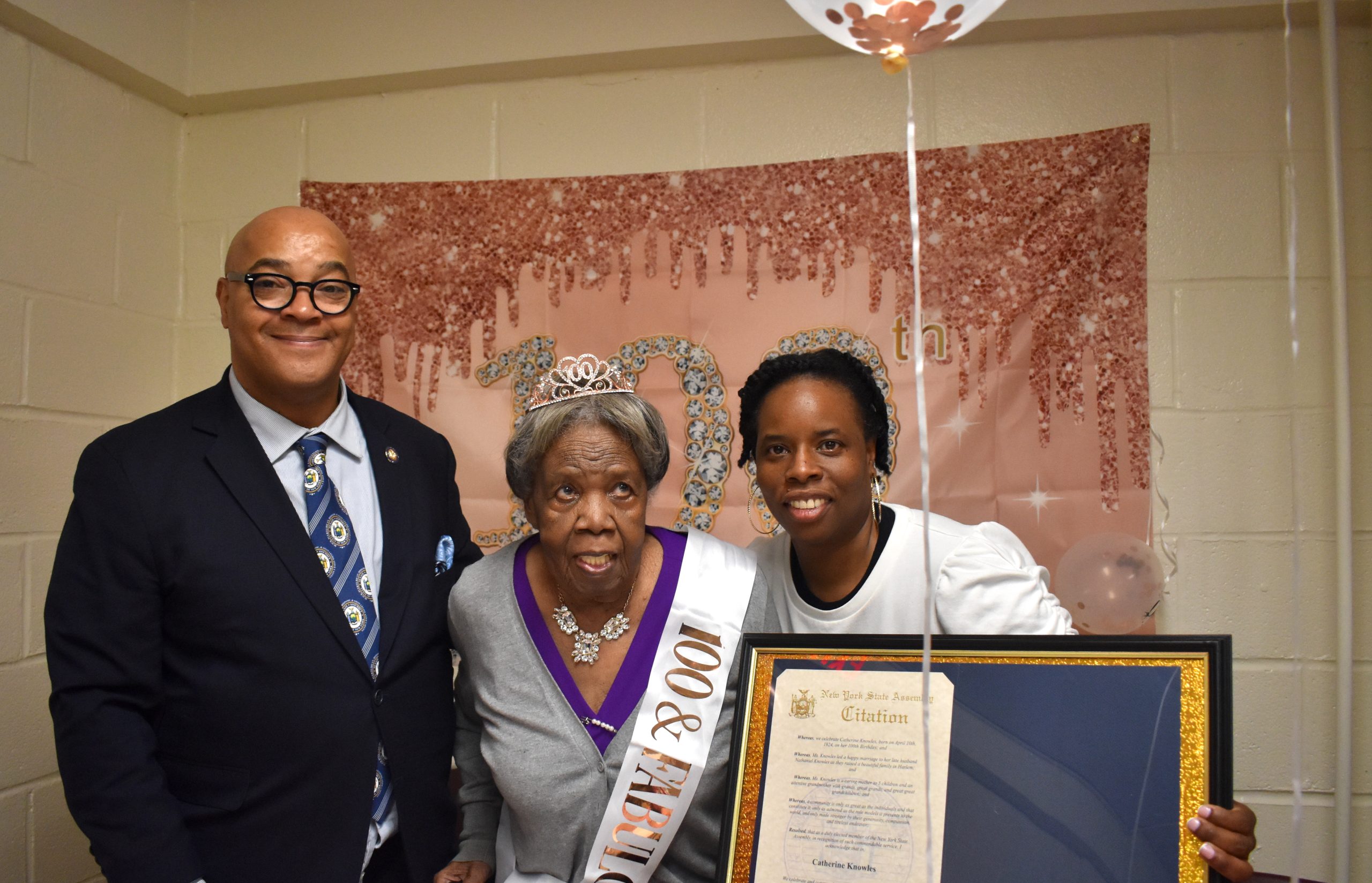 Lifelong Harlem resident Catherine Knowles turns 100 years old, receives citation from AM Gibbs