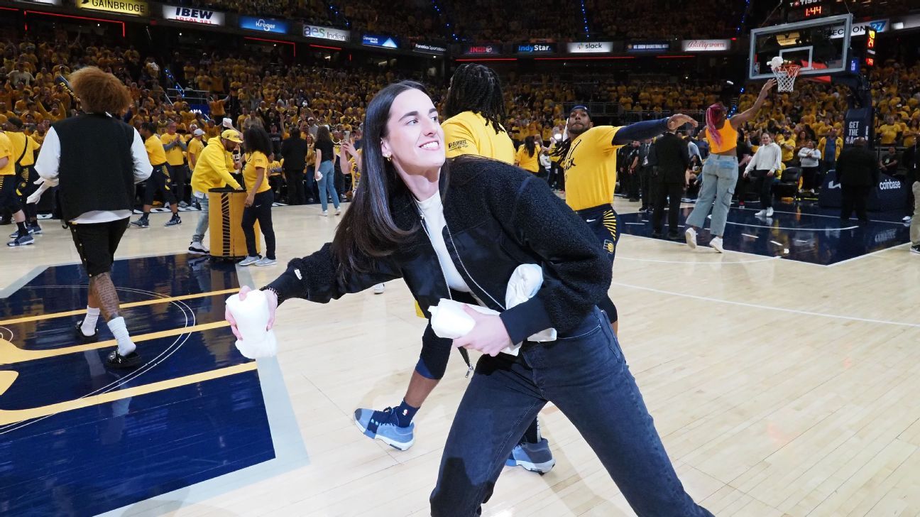 Fever's Caitlin Clark pumps up Pacers crowd before Game 3 vs. Bucks