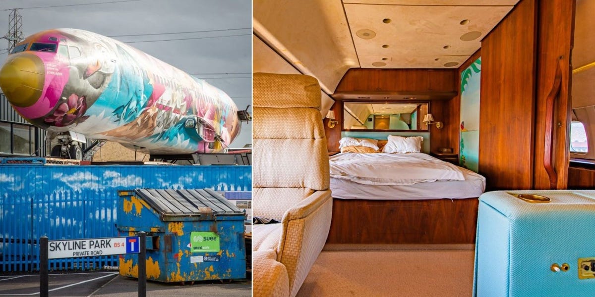 See inside a Boeing 727 salvaged from an aircraft 'graveyard' and converted into a lavish Airbnb that starts at $438 a night