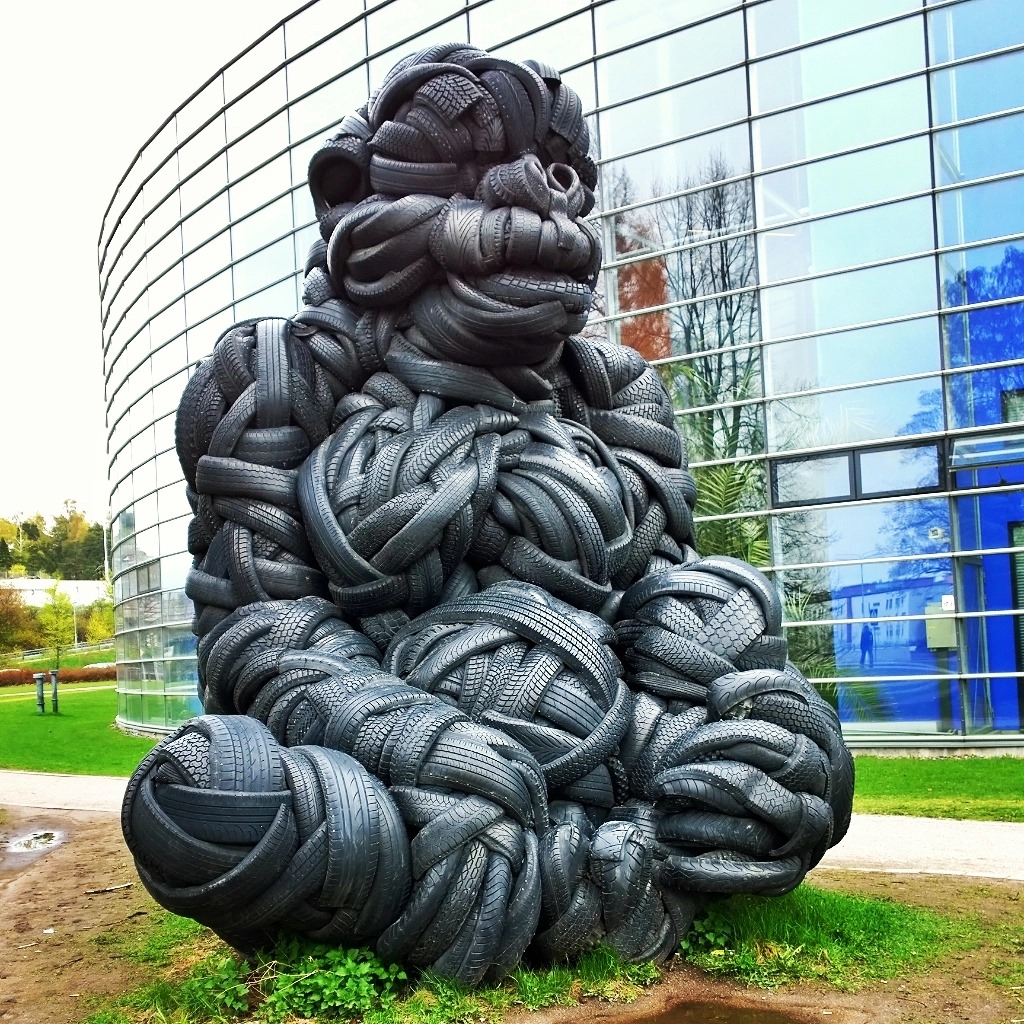 Tire zen master gorilla in Helsinki, Finland