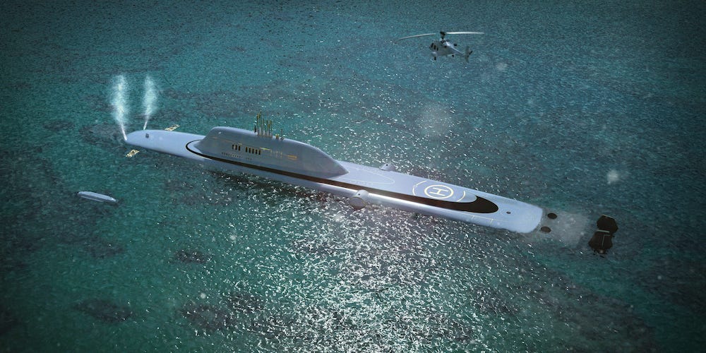 Underwater superyachts? A CEO is pitching fantastical ships that can go 800ft down and stay submerged for weeks.