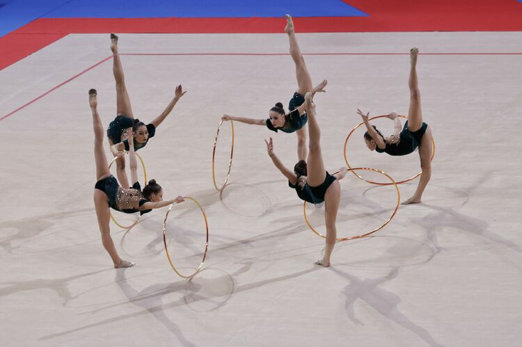 Bulgarian Rhythmic Gymnastics Ensemble Ranks Fourth in Group All-Around in European Cup in Baku 