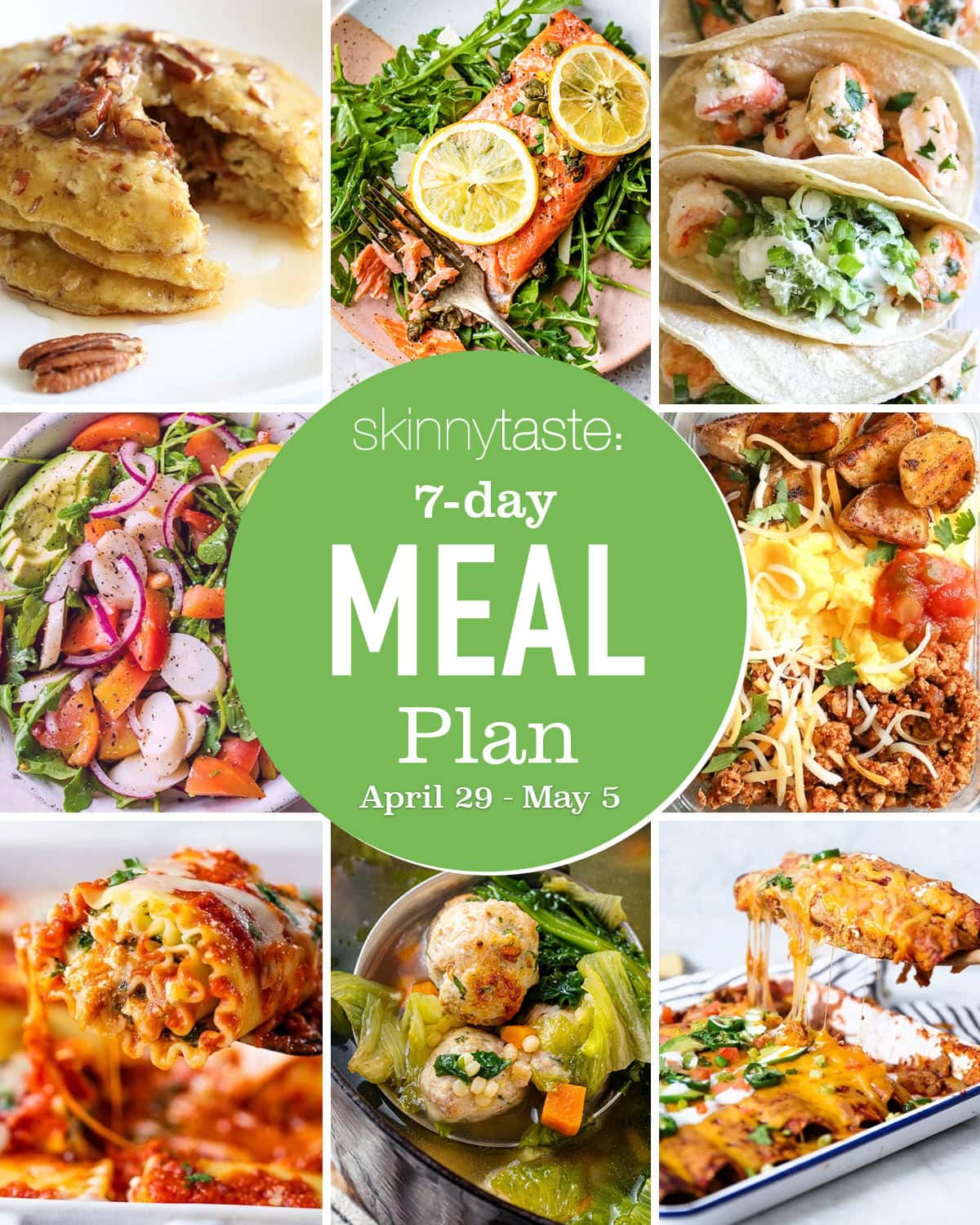 Free 7 Day Healthy Meal Plan (April 29-May 5)