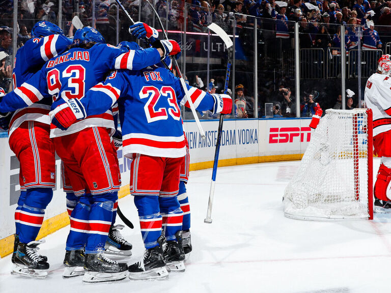 Rangers hold on to beat Hurricanes in 2nd-round opener