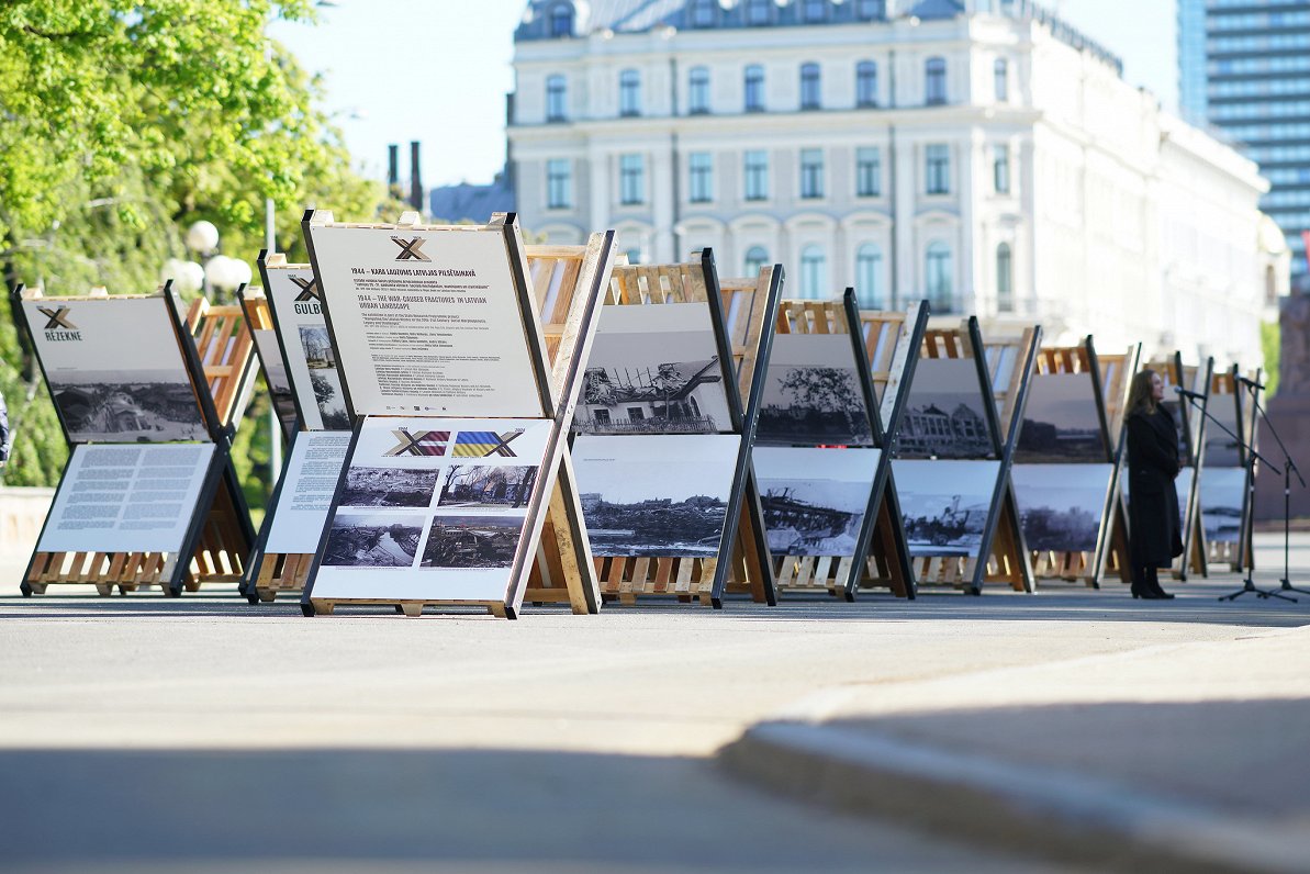 Photos: Exhibit shows 'war fractures' in Latvian cityscape