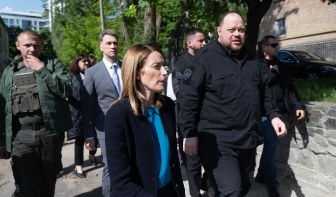  Defiant Metsola visits Kyiv on Europe Day 