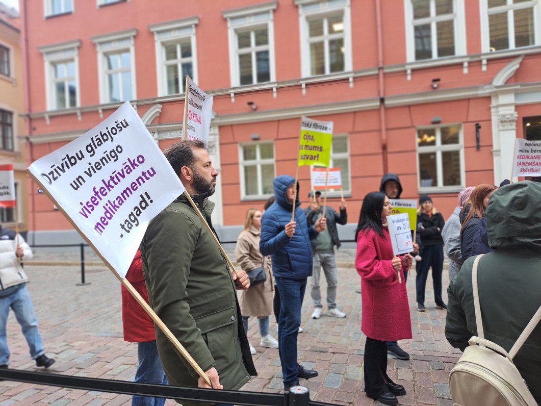 Protesters rally for better cystic fibrosis care in Latvia
