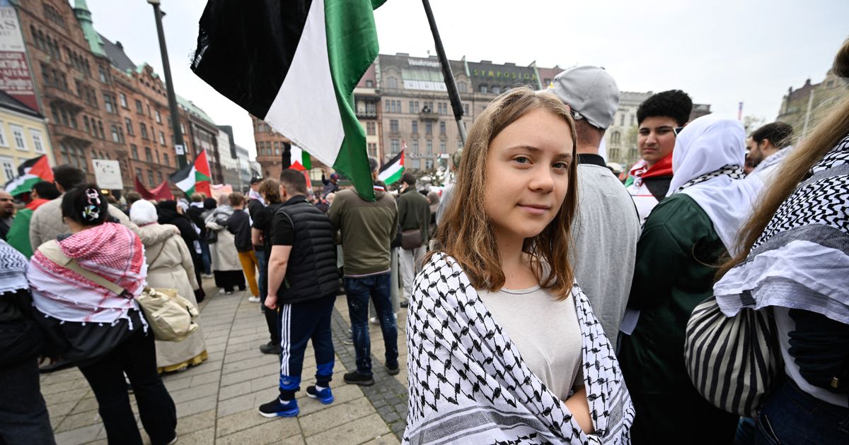Greta Thunberg joins pro-Palestine protests at Eurovision Song Contest in Malmo