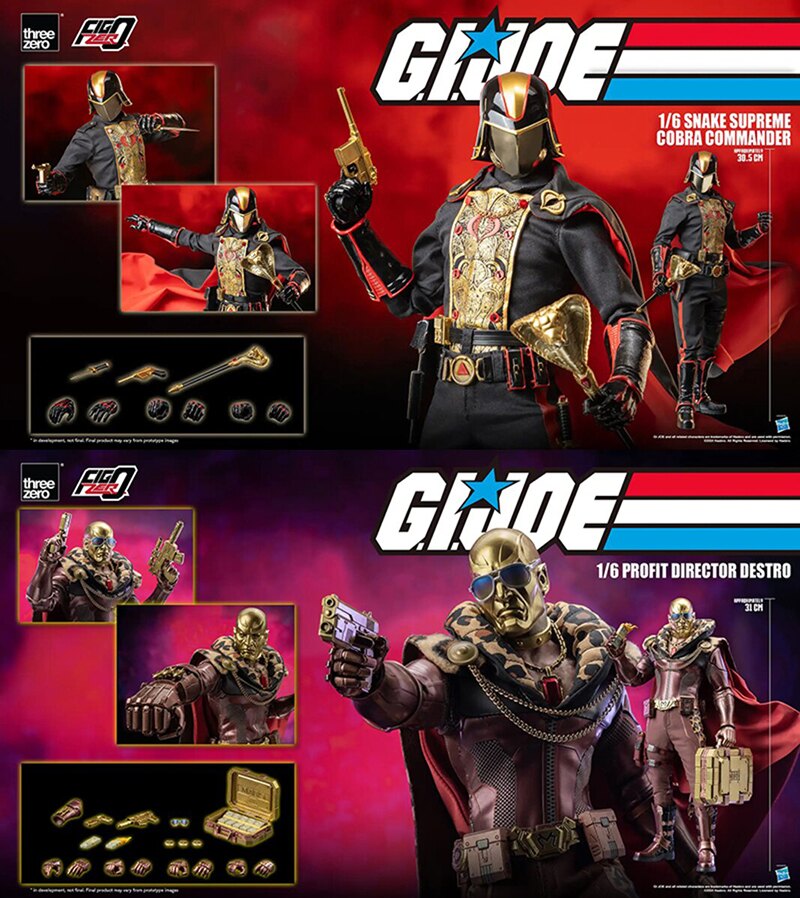 threezero G.I. Joe 1/6 Scale Snake Supreme Cobra Commander and Profit Director Destro Figures Pre-Order
