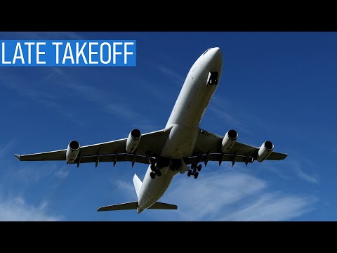 AIRBUS A340 EPIC LATE TAKEOFF!