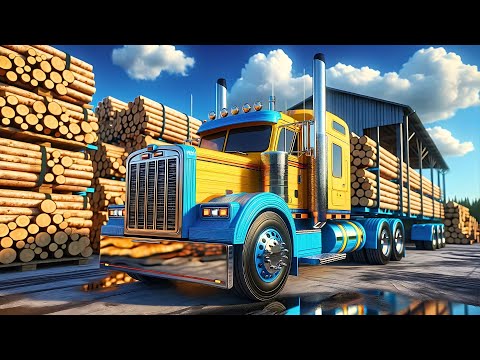 TRUCK GAME ANDROID - Euro Truck Sim: Transporting Cement and Timber - Mobile Gameplay