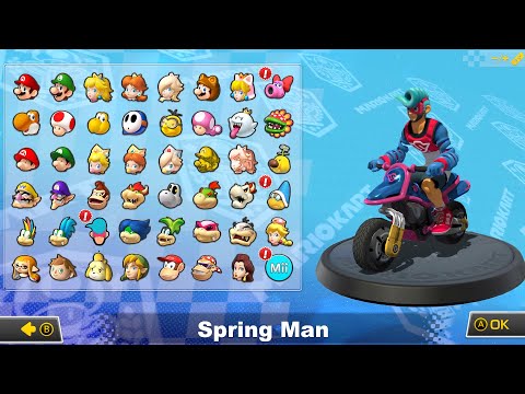 What if you play Spring Man in Mario Kart 8 Deluxe (DLC Courses) 4K