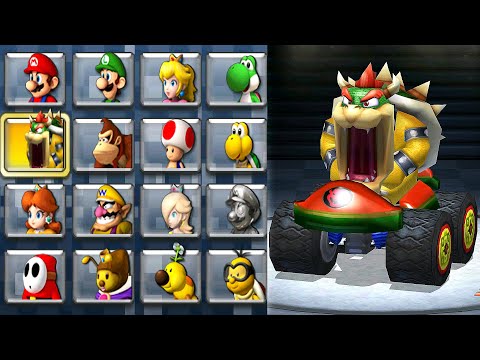 Playable Surprised Bowser in Mario Kart 7 (Mushroom Cup)