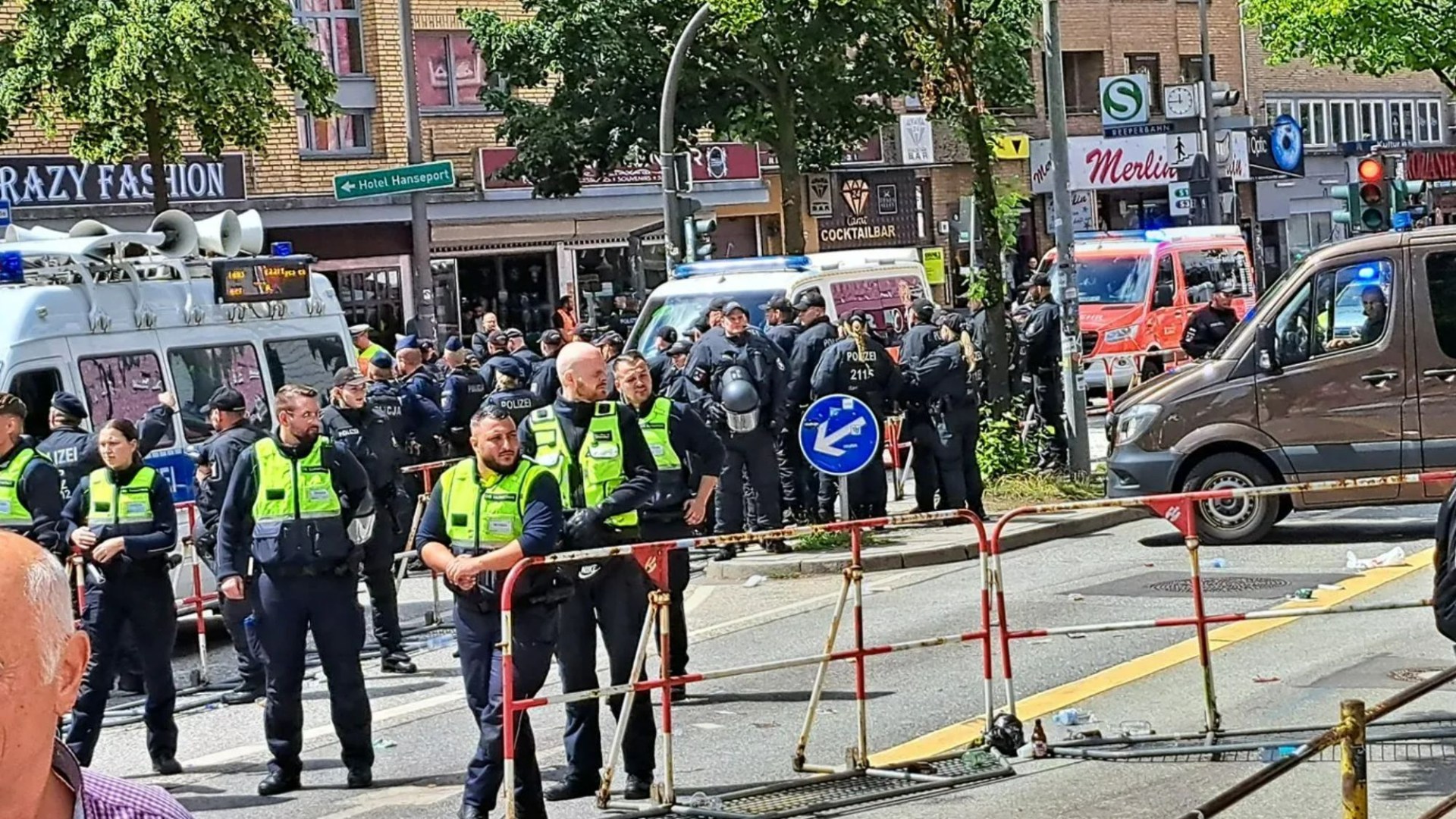 German police shoot axeman 'carrying molotov cocktail' near Hamburg fan zone after suspect threatens cops