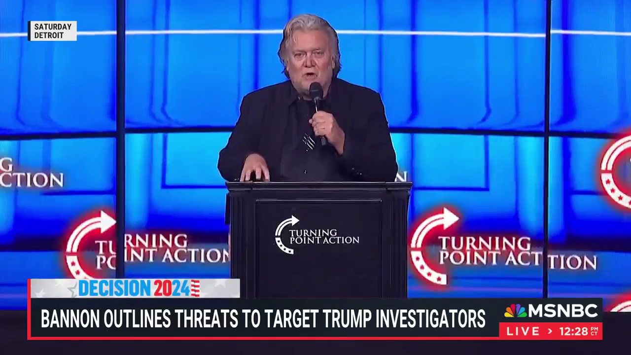 Bannon Threatens Garland, Monaco And Smith At TP USA Conference