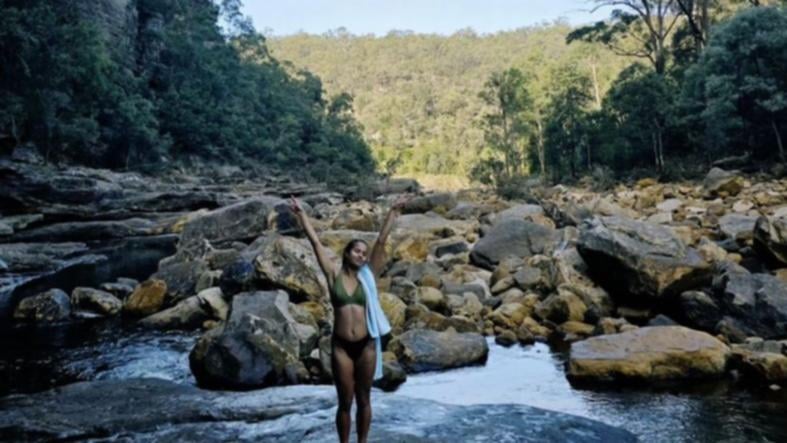 Football stars Mary Fowler and Nathan Cleary get their athletic rigs out in romantic forest getaway