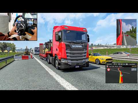 Driving Scania S from Austria to Poland - ET2 Steering Wheel Gameplay