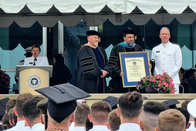 Evangelos Marinakis gets honorary doctorate at Massachusetts Maritime Academy for his long contribution to the shipping industry